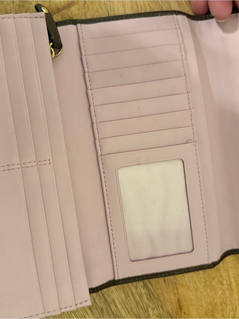 Coach Dark Brown Leather Continental Wallet with Gold Hardware - Picture 4 of 6